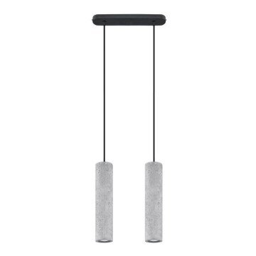 Kattokruunu johdossa LUVO 2xGU10/40W/230V betoni/musta