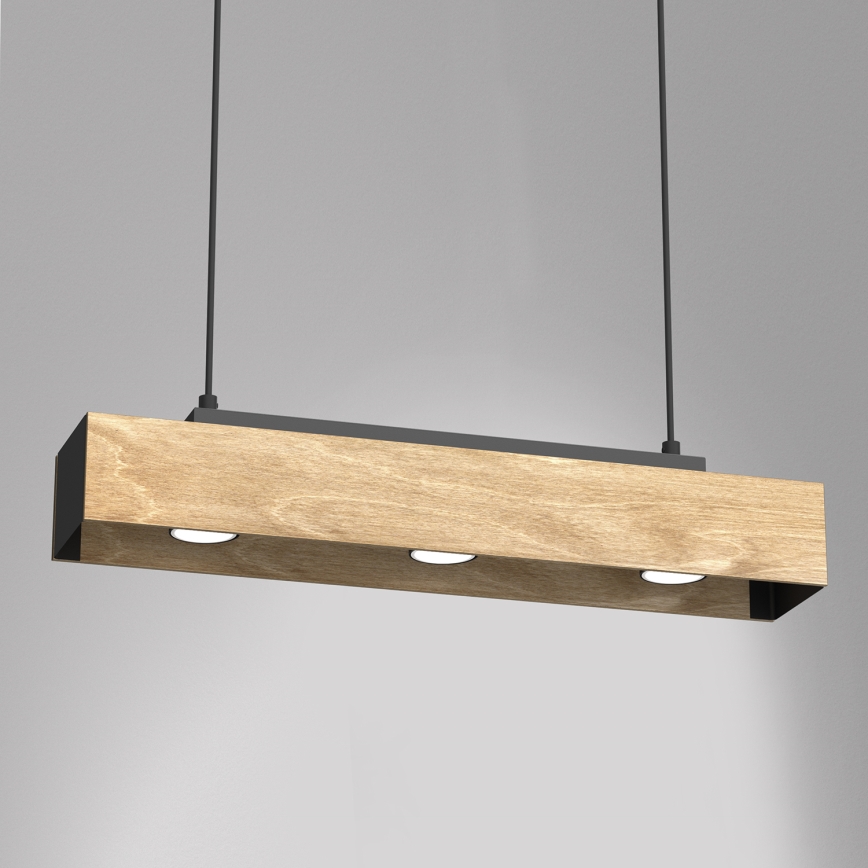 Kattokruunu johdossa MAISON 3xGU10/8W/230V ruskea/tammi