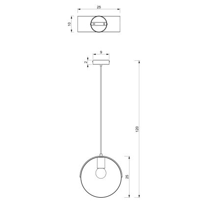 Kattokruunu johdossa MALM 1xE27/60W/230V