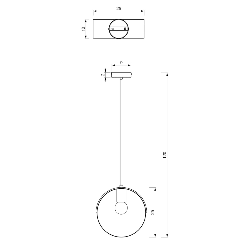 Kattokruunu johdossa MALM 1xE27/60W/230V