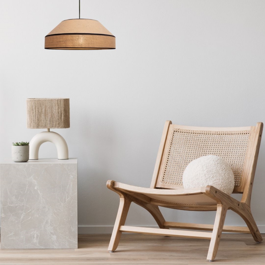 Kattokruunu johdossa MANISO 1xE27/60W/230V halkaisija 45 cm beige