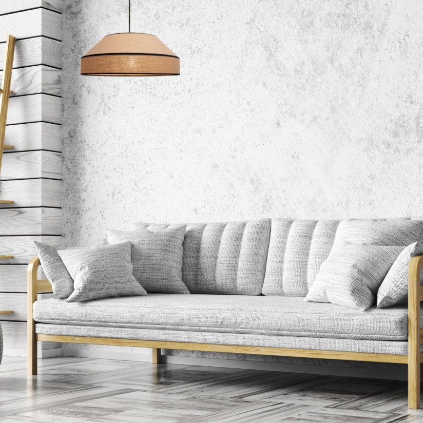 Kattokruunu johdossa MANISO 1xE27/60W/230V halkaisija 45 cm beige