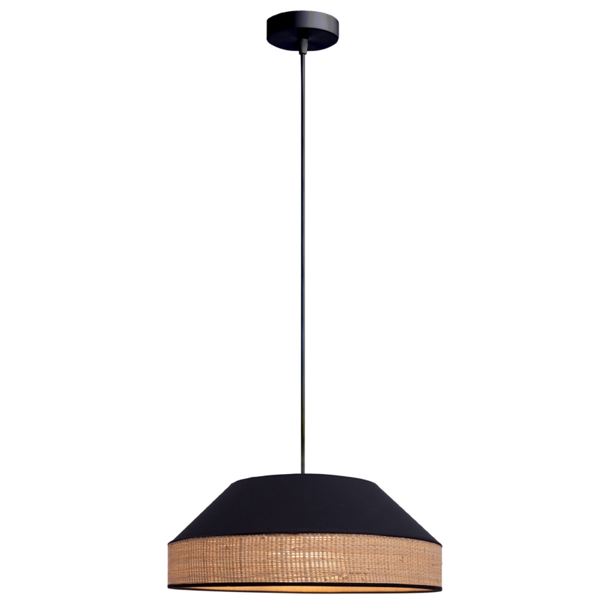 Kattokruunu johdossa MANISO 1xE27/60W/230V halkaisija 45 cm musta/beige