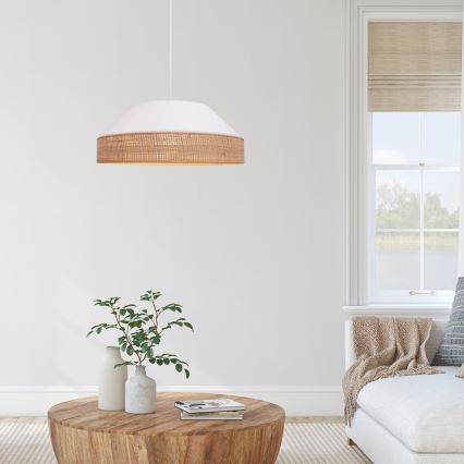 Kattokruunu johdossa MANISO 1xE27/60W/230V halkaisija 45 cm valkoinen/beige