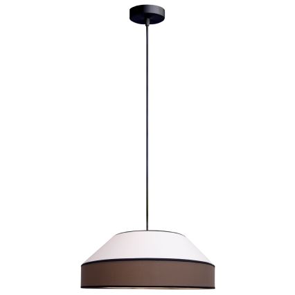 Kattokruunu johdossa MANISO 1xE27/60W/230V halkaisija 45 cm valkoinen/ruskea