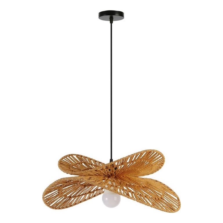 Kattokruunu johdossa MARIPOSA 1xE27/40W/230V halkaisija 50 cm juutti