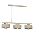 Kattokruunu johdossa MARTI 3xE27/15W/230V beige/kulta