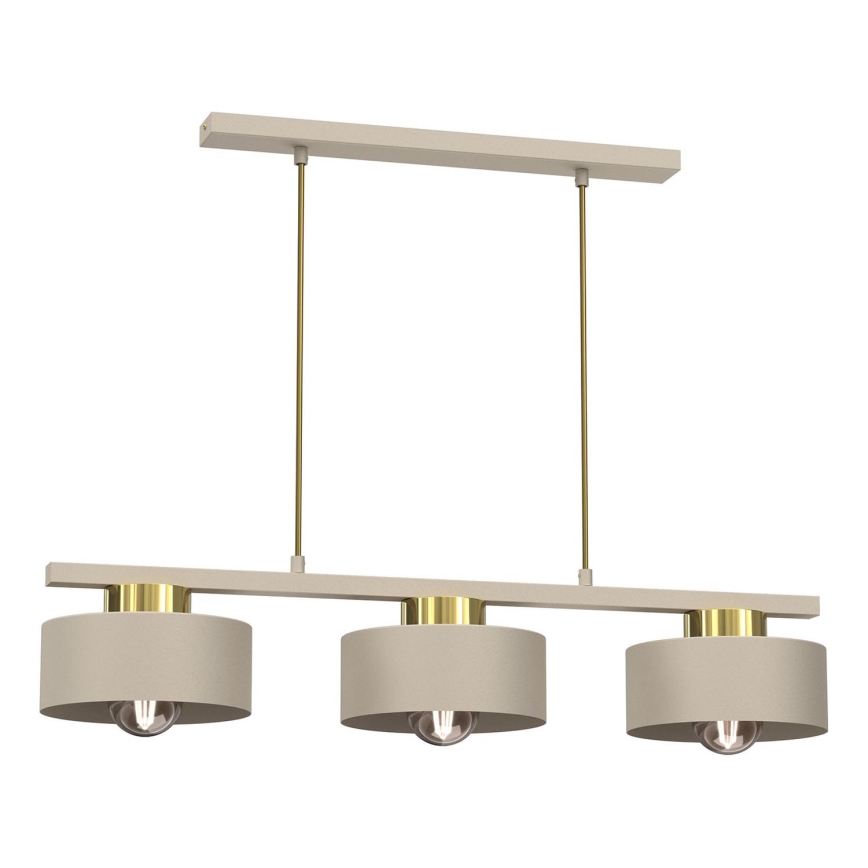 Kattokruunu johdossa MARTI 3xE27/15W/230V beige/kulta