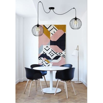 Kattokruunu johdossa MATT 2xE27/60W/230V hämähäkki