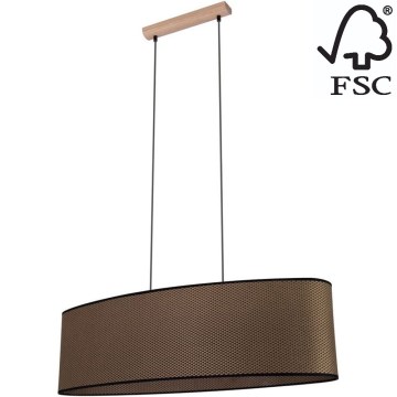 Kattokruunu johdossa MERCEDES 2xE27/40W/230V ruskea/tammi – FSC sertifioitu