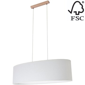 Kattokruunu johdossa MERCEDES 2xE27/40W/230V valkoinen/tammi – FSC sertifioitu