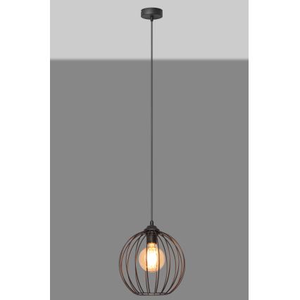 Kattokruunu johdossa MERCURE 1xE27/15W/230V halkaisija 24 cm musta
