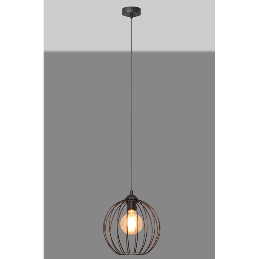Kattokruunu johdossa MERCURE 1xE27/15W/230V halkaisija 24 cm musta