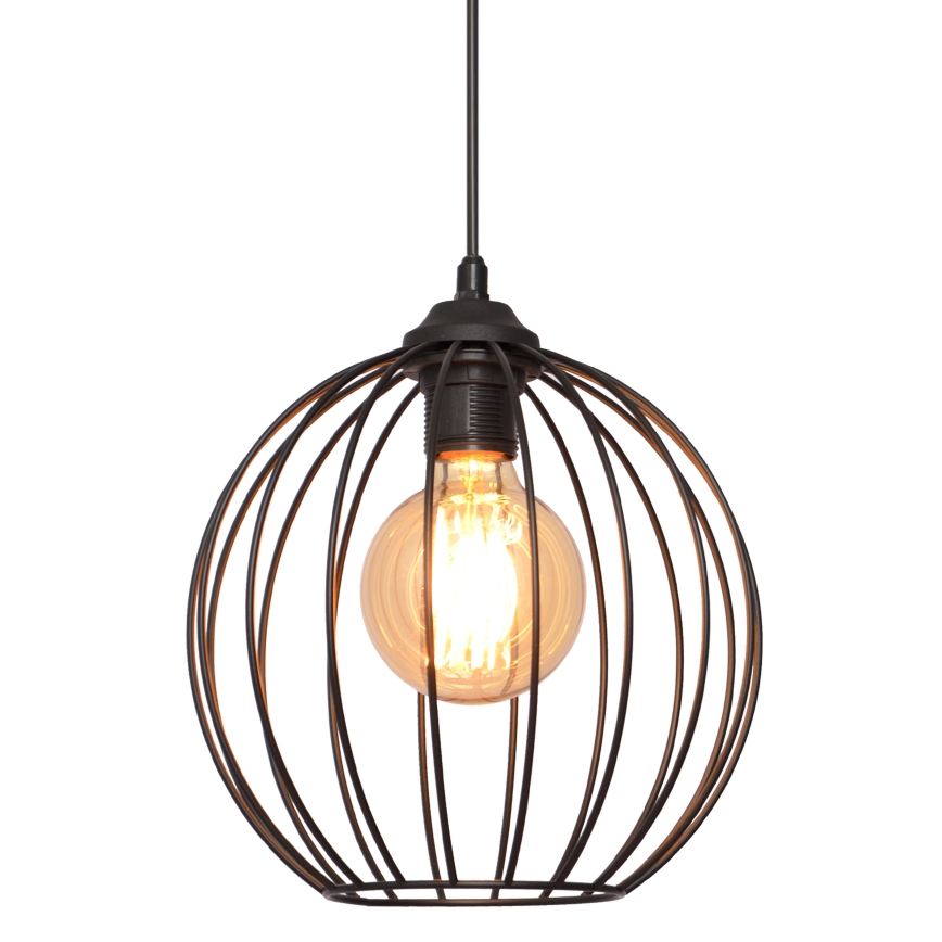 Kattokruunu johdossa MERCURE 1xE27/15W/230V halkaisija 24 cm musta