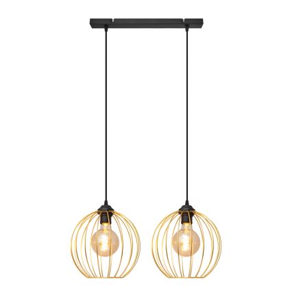 Kattokruunu johdossa MERCURE 2xE27/15W/230V kulta/musta