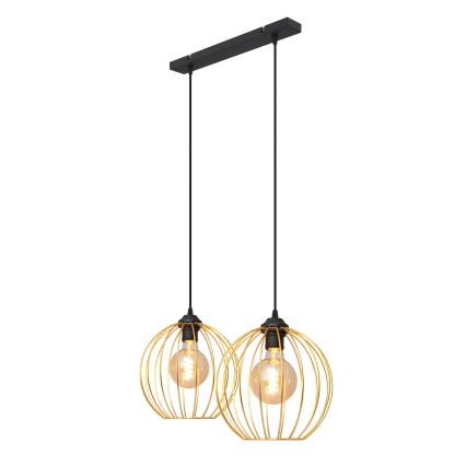 Kattokruunu johdossa MERCURE 2xE27/15W/230V kulta/musta