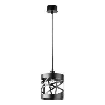 Kattokruunu johdossa MODUL FREZ 1xE27/60W/230V d. 17,5 cm musta