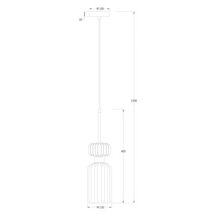 Kattokruunu johdossa MOLLY 1xE14/40W/230V halkaisija 12 cm kulta/vihreä/vaaleanpunainen