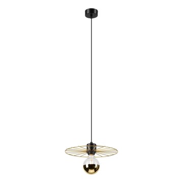 Kattokruunu johdossa MONTANA 1xE27/15W/230V halkaisija 30 cm kulta/musta
