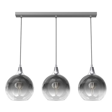 Kattokruunu johdossa MONTE 3xE27/60W/230V d. 20 cm mattakromi