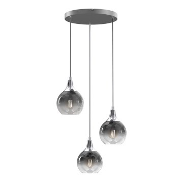 Kattokruunu johdossa MONTE 3xE27/60W/230V mattakromi