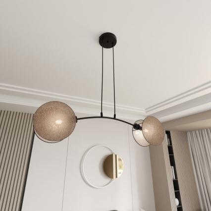 Kattokruunu johdossa MOTIF 2xE27/15W/230V beige