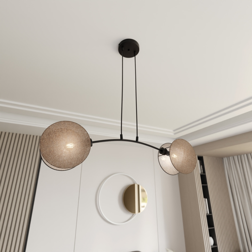 Kattokruunu johdossa MOTIF 2xE27/15W/230V beige