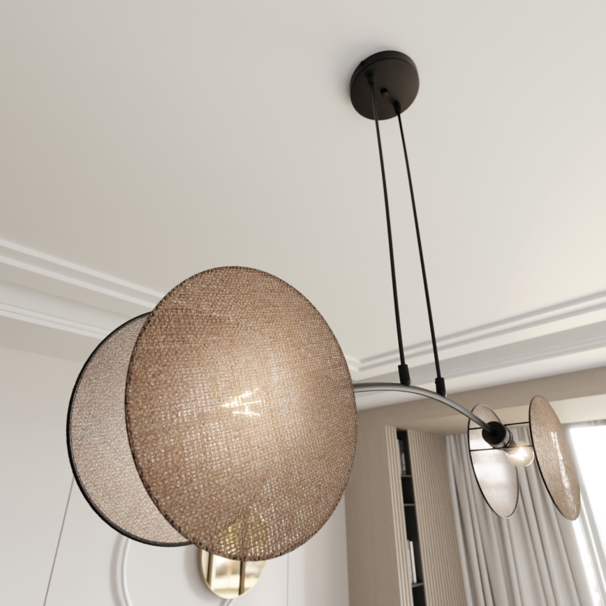 Kattokruunu johdossa MOTIF 2xE27/15W/230V beige