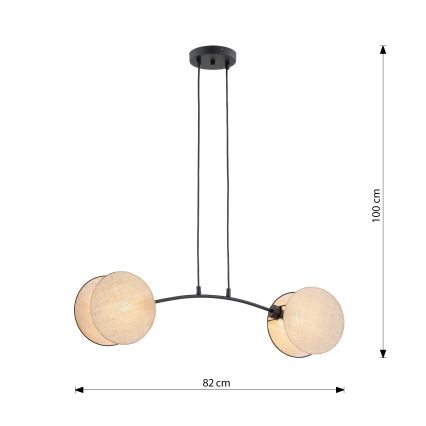 Kattokruunu johdossa MOTIF 2xE27/15W/230V beige