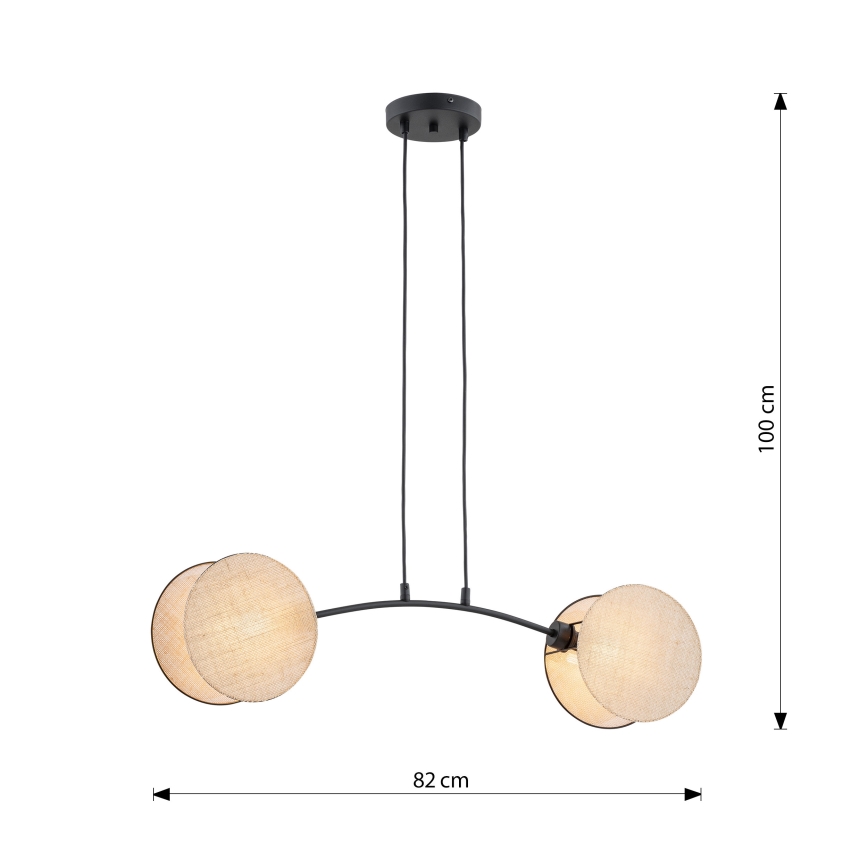 Kattokruunu johdossa MOTIF 2xE27/15W/230V beige