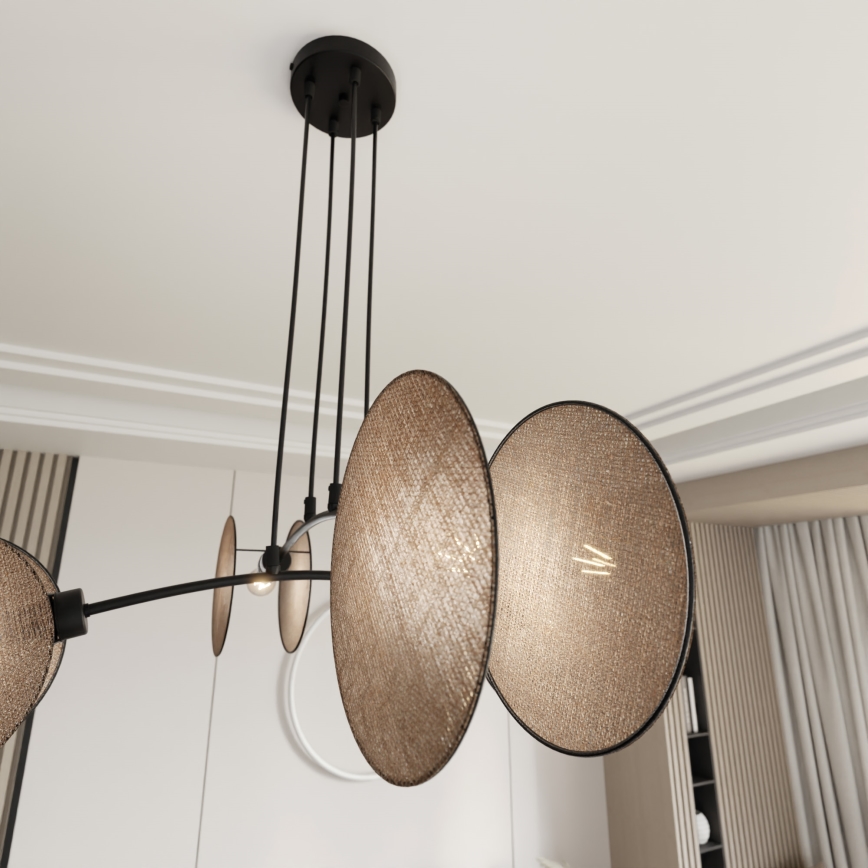 Kattokruunu johdossa MOTIF 4xE14/10W/230V beige