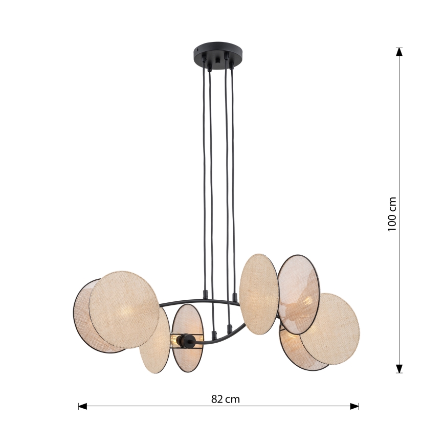 Kattokruunu johdossa MOTIF 4xE14/10W/230V beige