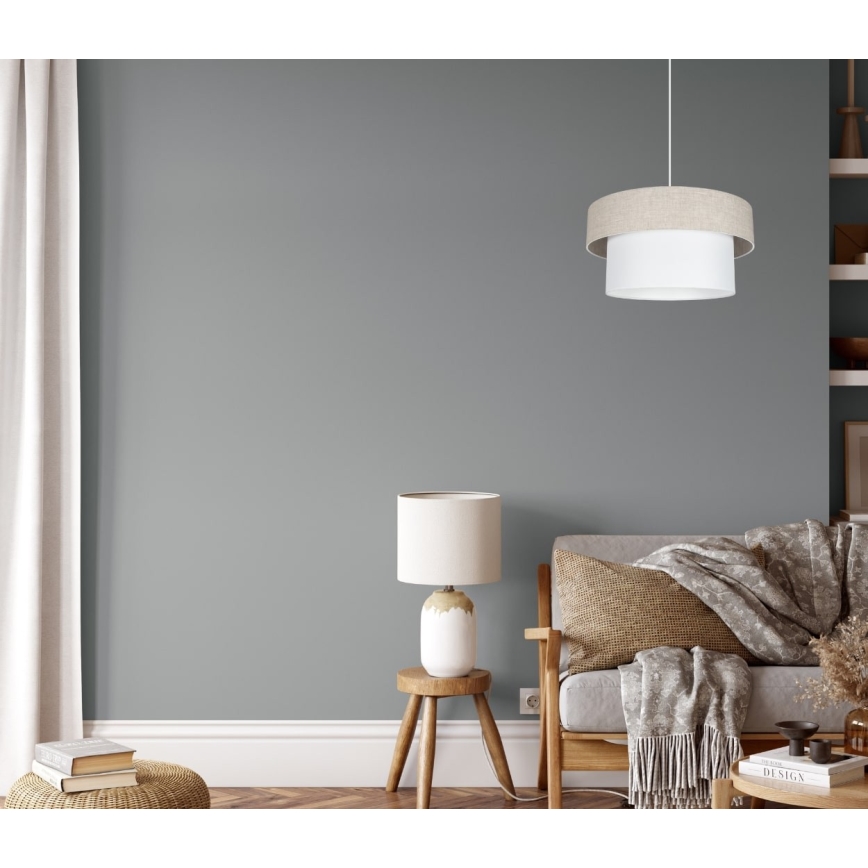 Kattokruunu johdossa NATA 1xE27/60W/230V beige