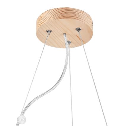 Kattokruunu johdossa NATURAL 3xE27/60W/230V ø 47 cm mänty