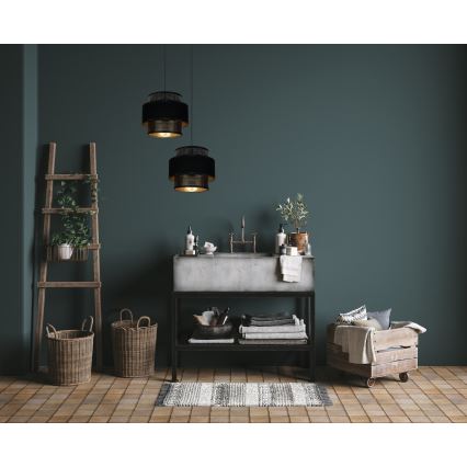 Kattokruunu johdossa NESS 2xE27/60W/230V halkaisija 30 cm musta