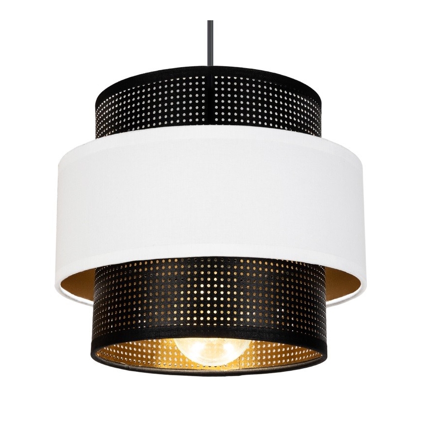 Kattokruunu johdossa NESS 2xE27/60W/230V halkaisija 30 cm musta/valkoinen