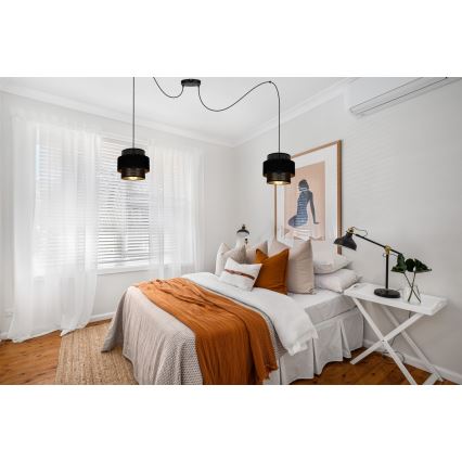 Kattokruunu johdossa NESS 2xE27/60W/230V hämähäkki musta