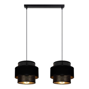 Kattokruunu johdossa NESS 2xE27/60W/230V musta