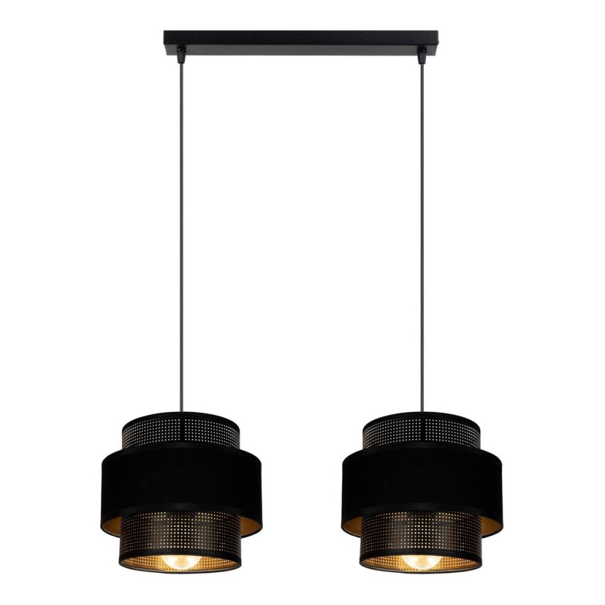 Kattokruunu johdossa NESS 2xE27/60W/230V musta