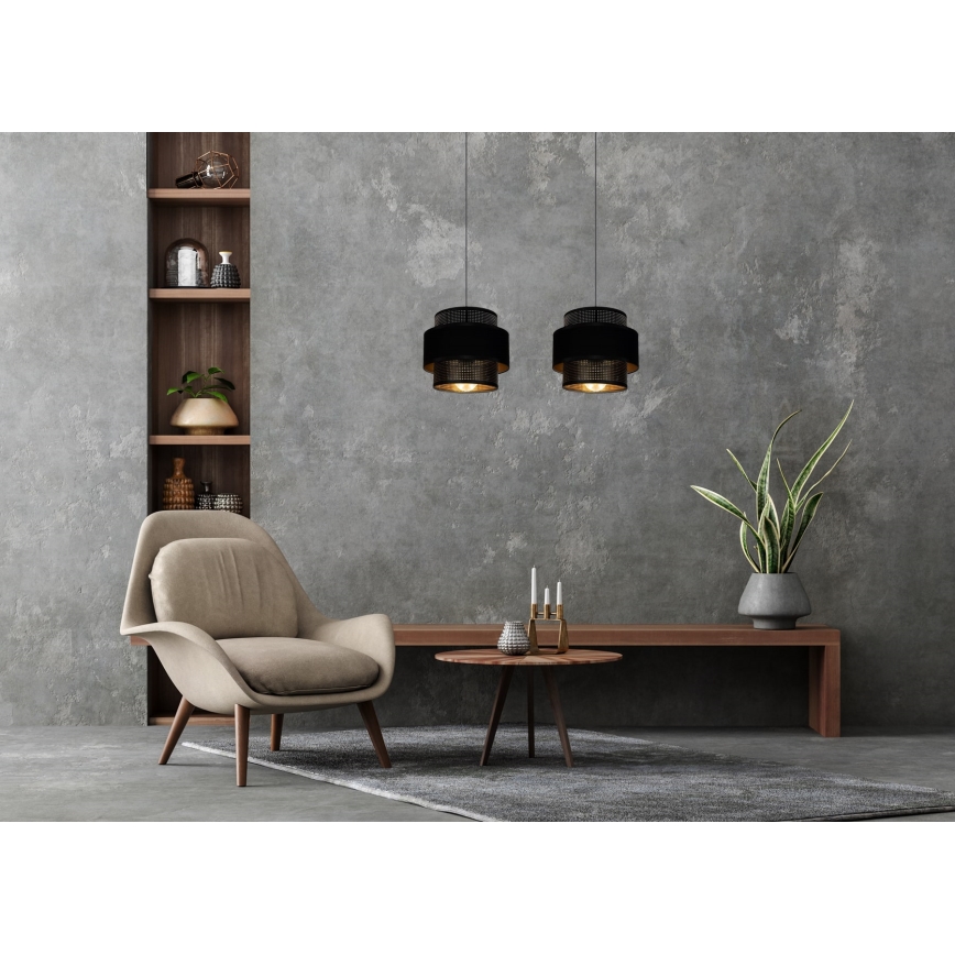 Kattokruunu johdossa NESS 2xE27/60W/230V musta