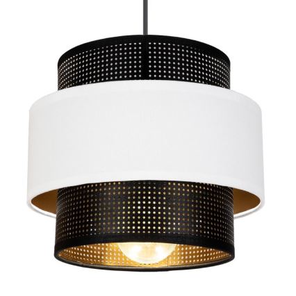 Kattokruunu johdossa NESS 3xE27/60W/230V halkaisija 45 cm musta/valkoinen