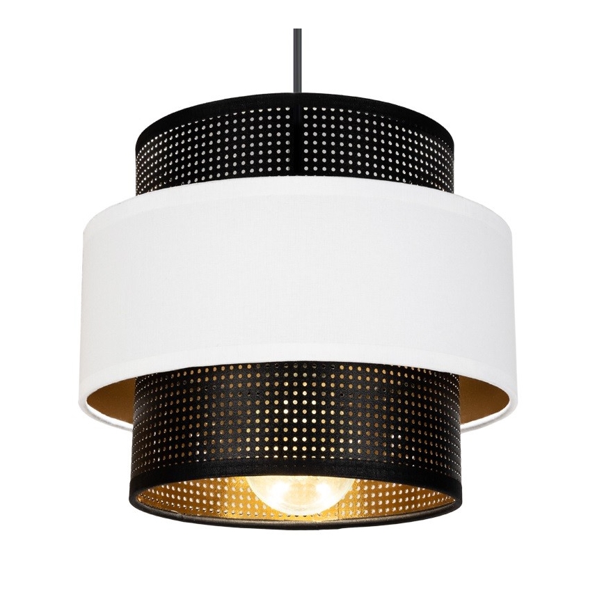 Kattokruunu johdossa NESS 3xE27/60W/230V halkaisija 45 cm musta/valkoinen