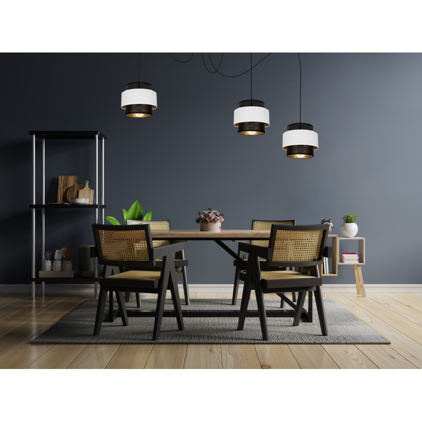 Kattokruunu johdossa NESS 3xE27/60W/230V hämähäkki musta/valkoinen