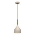 Kattokruunu johdossa NOAK 1xE27/15W/230V beige/kulta