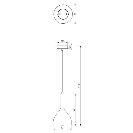 Kattokruunu johdossa NOAK 1xE27/15W/230V beige/kulta