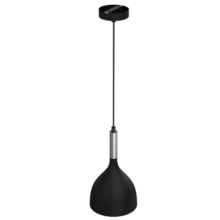 Kattokruunu johdossa NOAK 1xE27/15W/230V musta/kiiltävä kromi