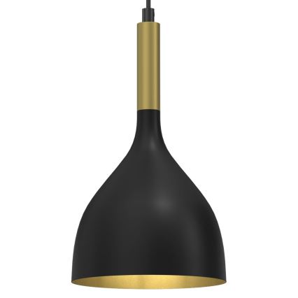 Kattokruunu johdossa NOAK 1xE27/15W/230V musta/kulta