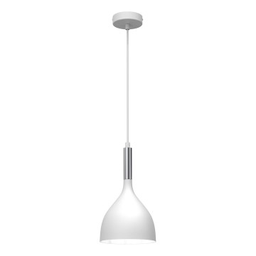 Kattokruunu johdossa NOAK 1xE27/15W/230V valkoinen/kiiltävä kromi