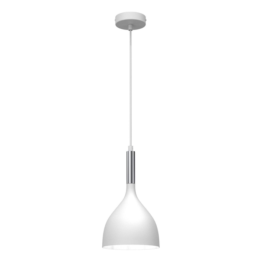 Kattokruunu johdossa NOAK 1xE27/15W/230V valkoinen/kiiltävä kromi
