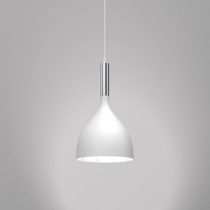 Kattokruunu johdossa NOAK 1xE27/15W/230V valkoinen/kiiltävä kromi